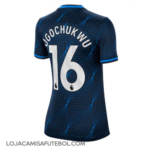 Camisa de Futebol Chelsea Lesley Ugochukwu #16 Equipamento Secundário Mulheres 2023-24 Manga Curta